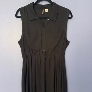 H&M Black Sleeveless Shirt Dress